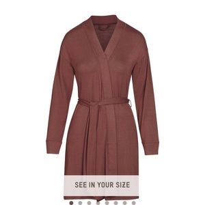 NWT SKIMS Sleep Knit Robe in Cocoa
